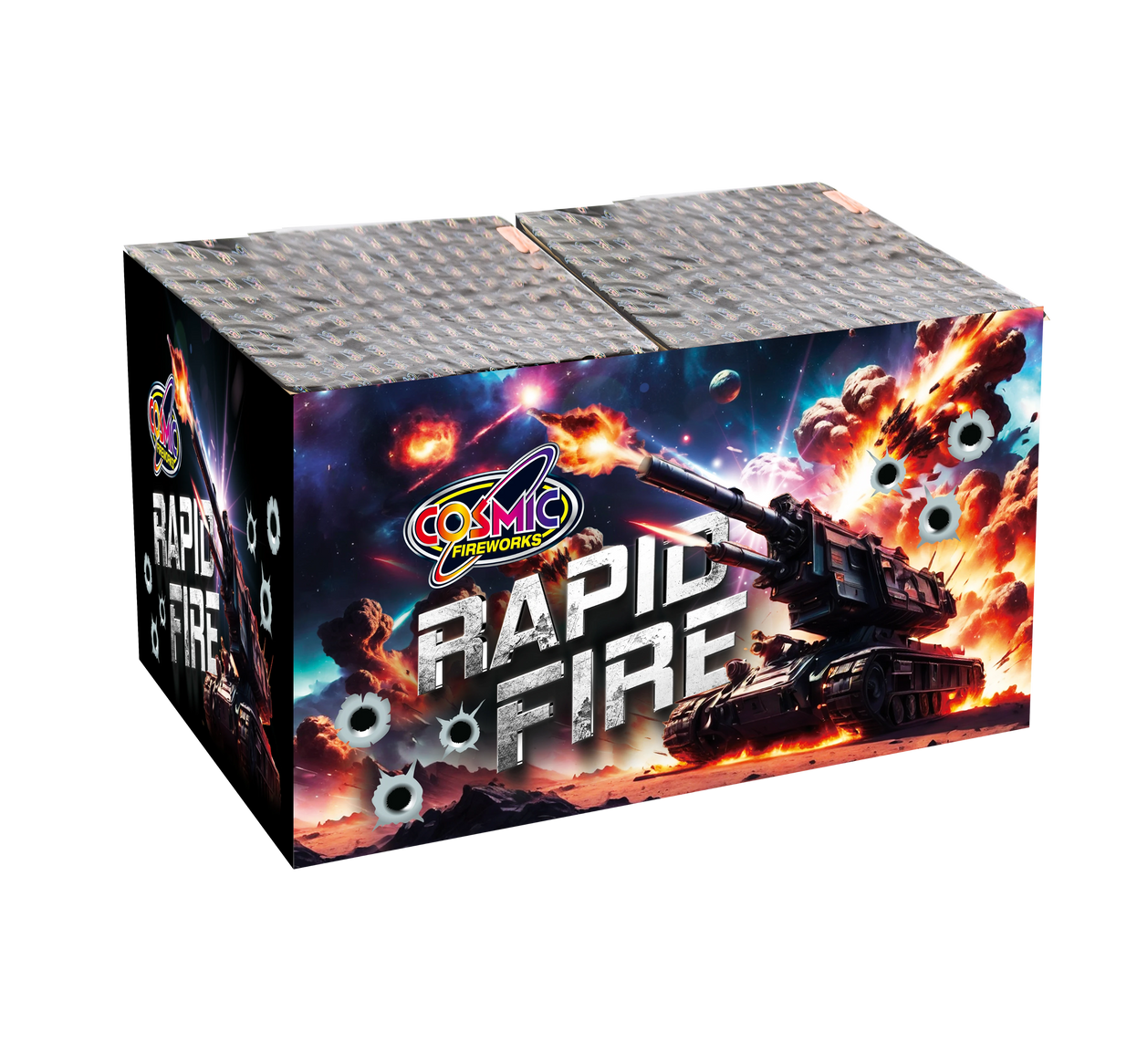 Rapid Fire 100 Shots Compound Cake 1.3g By Cosmic Fireworks - HALF PRICE SALE!