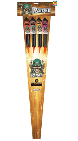 Raider 4PCS Rocket Pack 1.3G By Gladiator Fireworks - BUY 1 GET 1 FREE! COMING IN DECEMBER 2025!