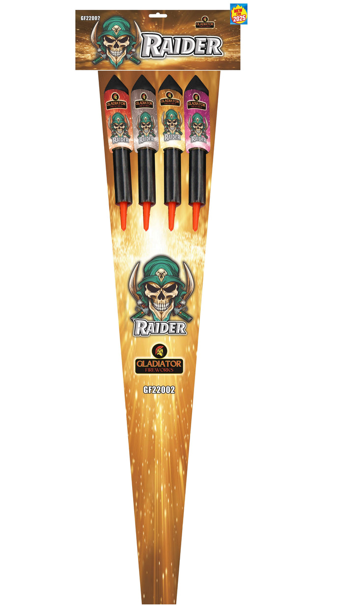 Raider 4PCS Rocket Pack 1.3G By Gladiator Fireworks - BUY 1 GET 1 FREE ...