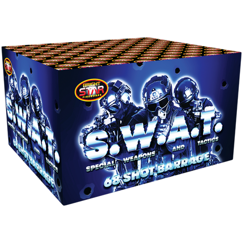 S.W.A.T. 68 Shot Barrage Mixed Effects by Bright Star Fireworks- BUY 1 GET 1 FREE!