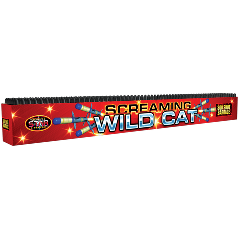 Screaming Wild Cat 300 Shot Barrage by Brightstar Fireworks- BUY 1 GET 1 FREE!