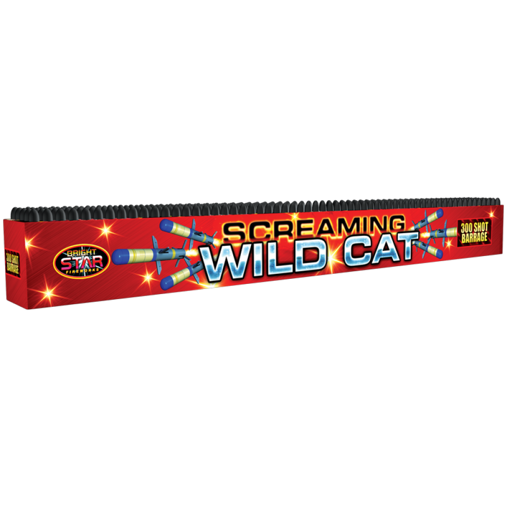 Screaming Wild Cat 300 Shot Barrage by Brightstar Fireworks- BUY 1 GET 1 FREE!