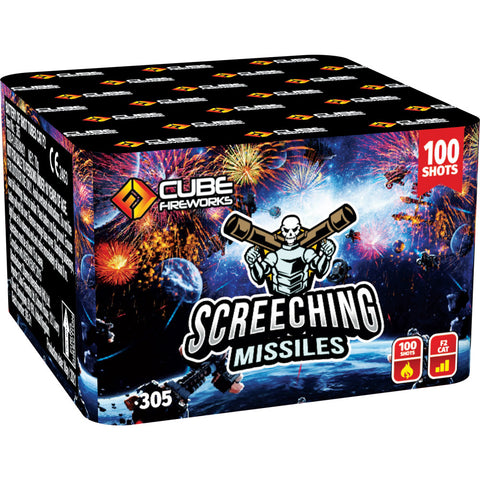 Screcching Missiles 100 Shot Barrage By Cube Fireworks - BUY 1 GET 1 FREE!