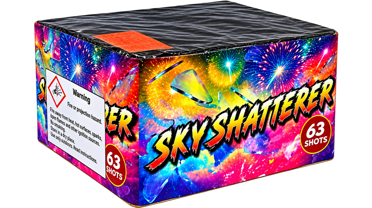 Sky Shatterer 63 Shot Cake By Chestnut Fireworks - BUY 1 GET 1 FREE! PRE-ORDER Available after 21/10/2026