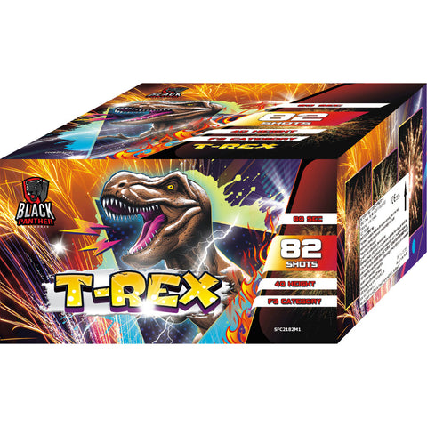 T-Rex 82 Shot Barrage (1.3G) By Cube Fireworks - BUY 1 GET 1 FREE!