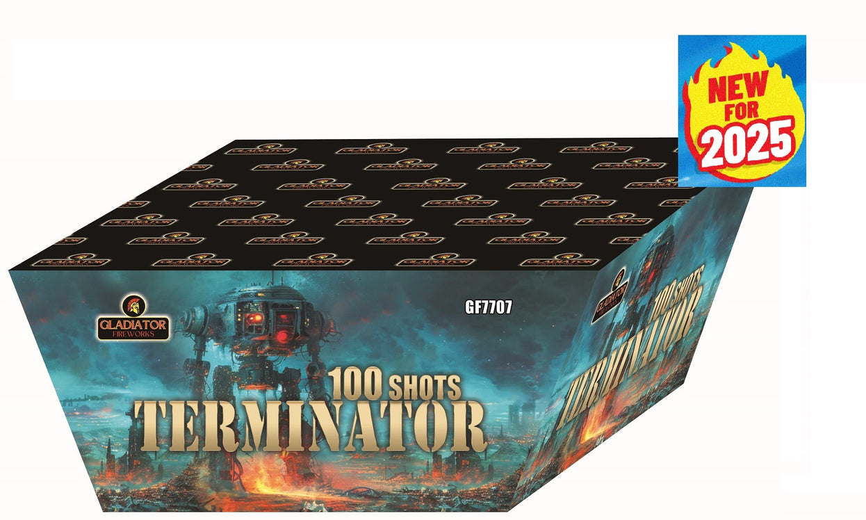 Terminator 100 Shot W, Z and Fan Barrage By Gladiator Fireworks - BUY 1 GET 1 FREE!