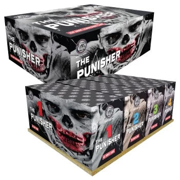 The Punisher 227 Shot Compound Cake 1.3g By British Bulldog Fireworks - HALF PRICE SALE!
