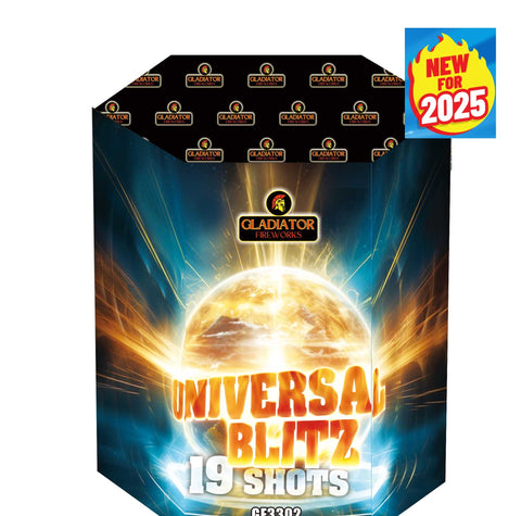 Universal Blitz 19 Shot Cake By Gladiator Fireworks - BUY 1 GET 1 FREE!