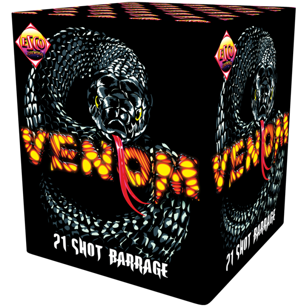 Venom Barrage 21 Shot By Bright Star Fireworks - BUY 1 GET 1 FREE!