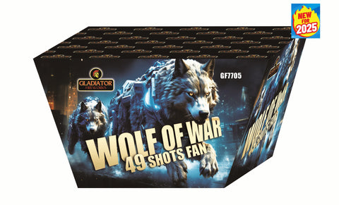 Wolf of War 49 Shot Fan Barrage By Gladiator Fireworks - BUY 1 GET 1 FREE!