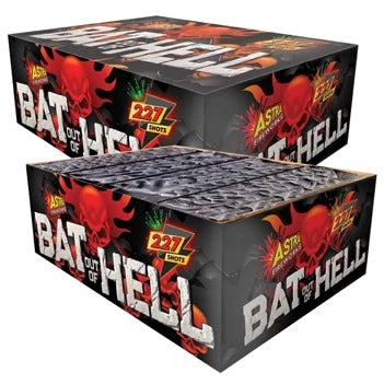 Bat Out Hell 227 Shot Compound Cake 1.3g By Astra Fireworks - SALE - HALF PRICE! - PRE-ORDER Available after 21/10/2026