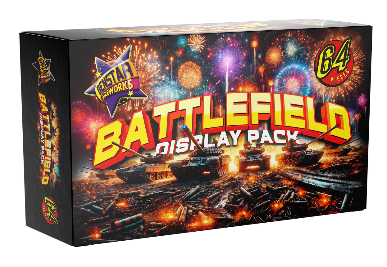 Battlefield Display Pack 64Pcs 1.3G By Benstar Fireworks - SALE - HALF PRICE! PRE-ORDER Available after 21/10/2026