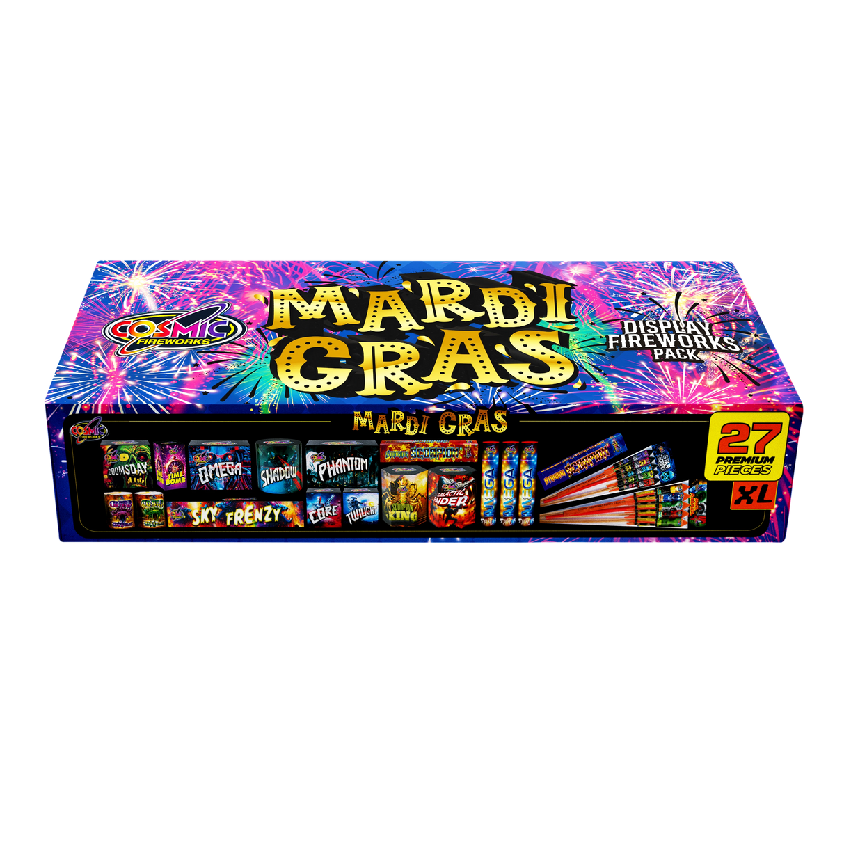 Mardi Gras Crate By Cosmic Fireworks - HALF PRICE SALE!