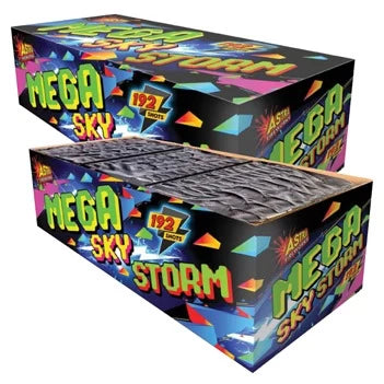 Mega Skystorm 192 Shot Compound Cake 1.3g By Astra Fireworks - HALF PRICE SALE!
