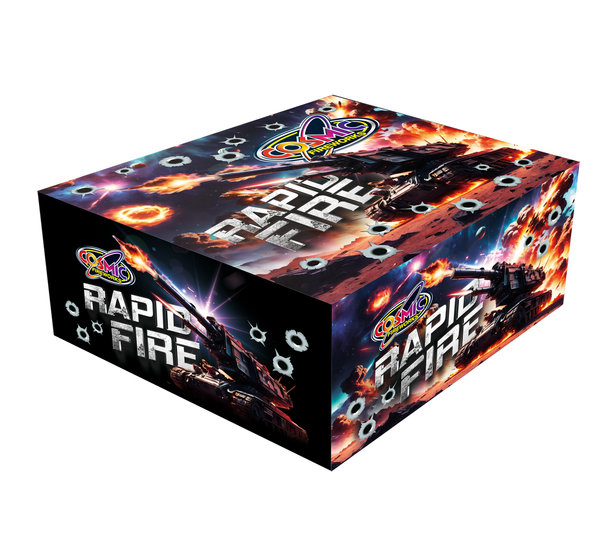 Rapid Fire 100 Shots Compound Cake 1.3g By Cosmic Fireworks - HALF PRICE SALE!