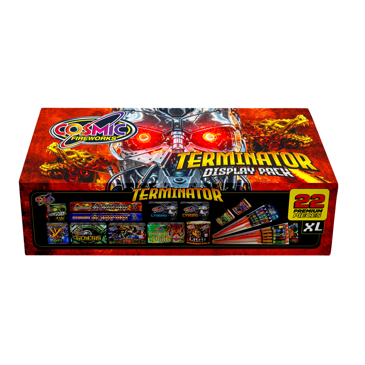 Terminator 1.3G Crate By Cosmic Fireworks - HALF PRICE SALE!
