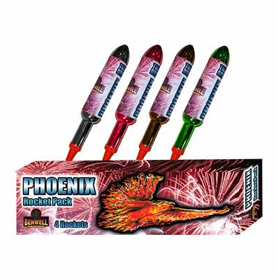 Phoenix Rocket Pack By Benwell Fireworks - 4 Pack - BUY 1 GET 2 FREE!