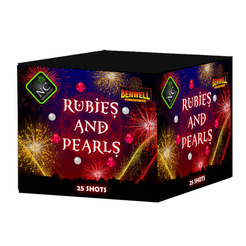 Rubies & Pearls 25 shot Moulded Cake By Benwell Fireworks - BUY 1 GET 1 FREE!