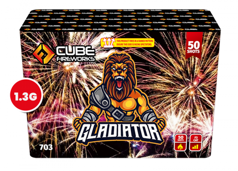 Gladiator 1.3g 50 Shot By Cube Fireworks - SALE!