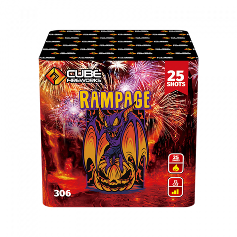 Rampage 25 Shot By Cube Fireworks - BUY 1 GET 1 FREE!