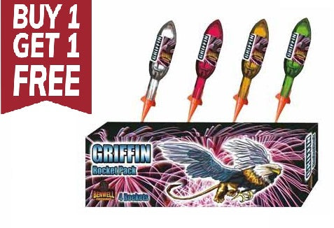 Griffin Rocket Pack By Benwell Fireworks - 4 Pack - BUY 1 GET 2 FREE!