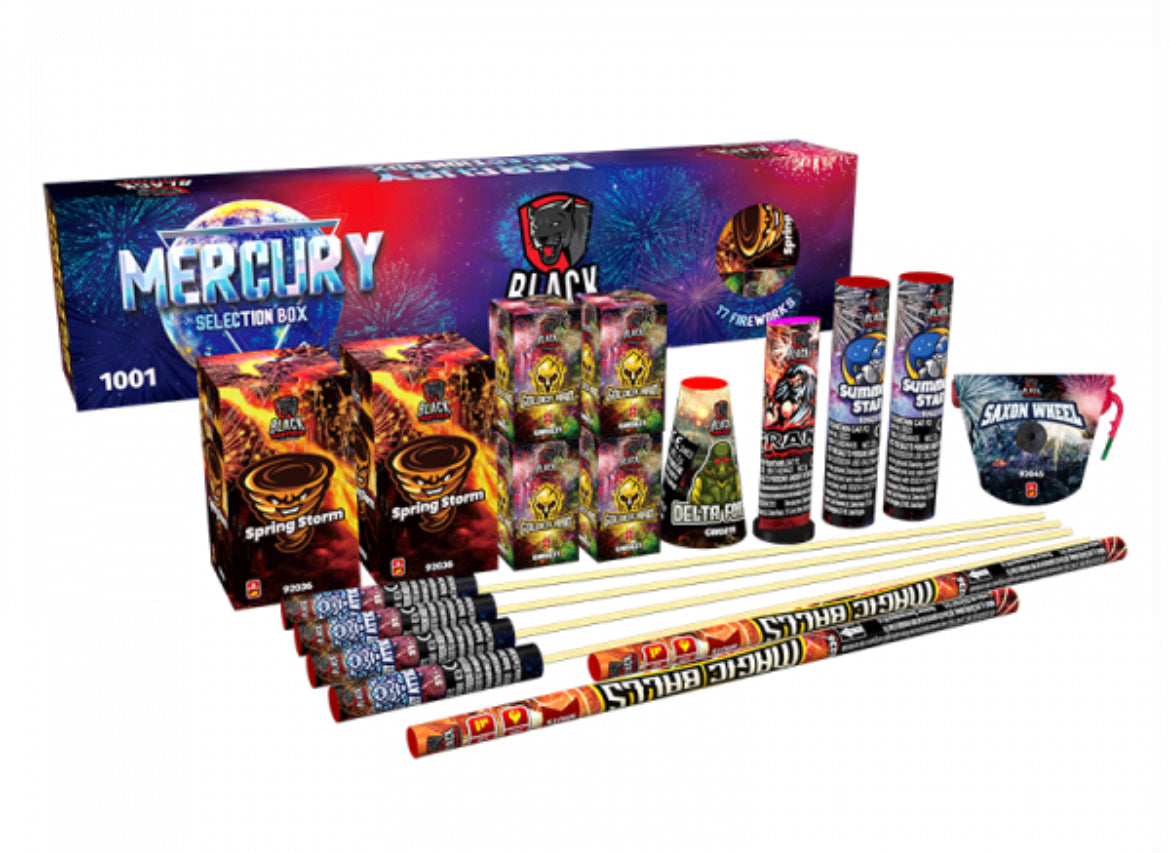 Cheetah or Mercury Selection Box 17 Pcs By Cube Fireworks - BUY 1 GET 1 FREE!