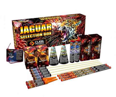 Jaguar Or Mars Selection Box 18 Pcs By Cube Fireworks - BUY 1 GET 1 FREE!