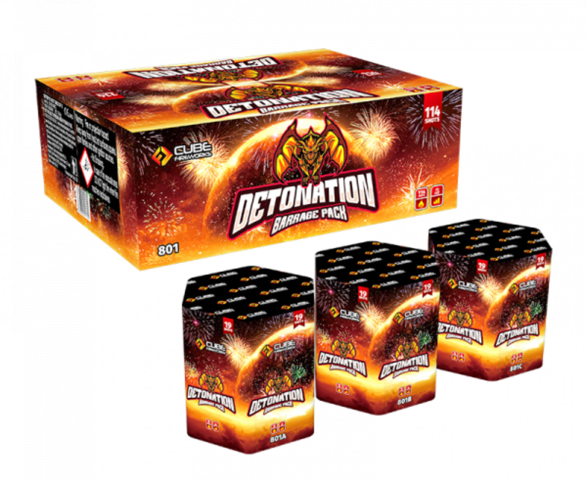 Detonation Barrage Pack By Cube Fireworks - BUY 1 GET 1 FREE!