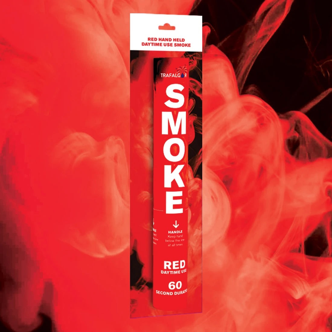 Red Smoke Flare By Trafalgar - Outdoor Daytime with Ring Pull Ignition