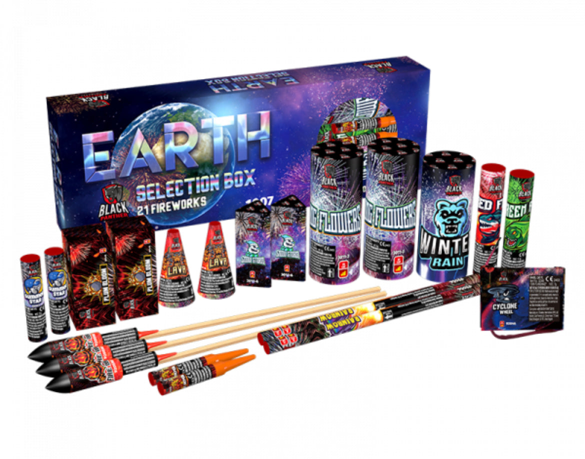 Leopard Or Earth Selection Box By Cube Fireworks - BUY 1 GET 1 FREE!