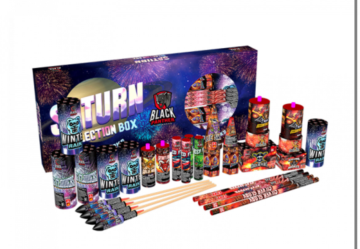 Lion Or Saturn Selection Box By Cube Fireworks - BUY 1 GET 1 FREE!