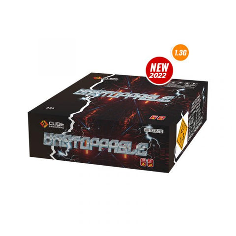 Unstoppable Compound Cake 228 Shot 1.3g By Cube Fireworks - HALF PRICE SALE!